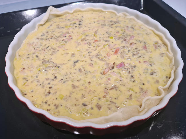 Quiche de champiñones y bacon en Thermomix (y sin ella) - Varoma Fest